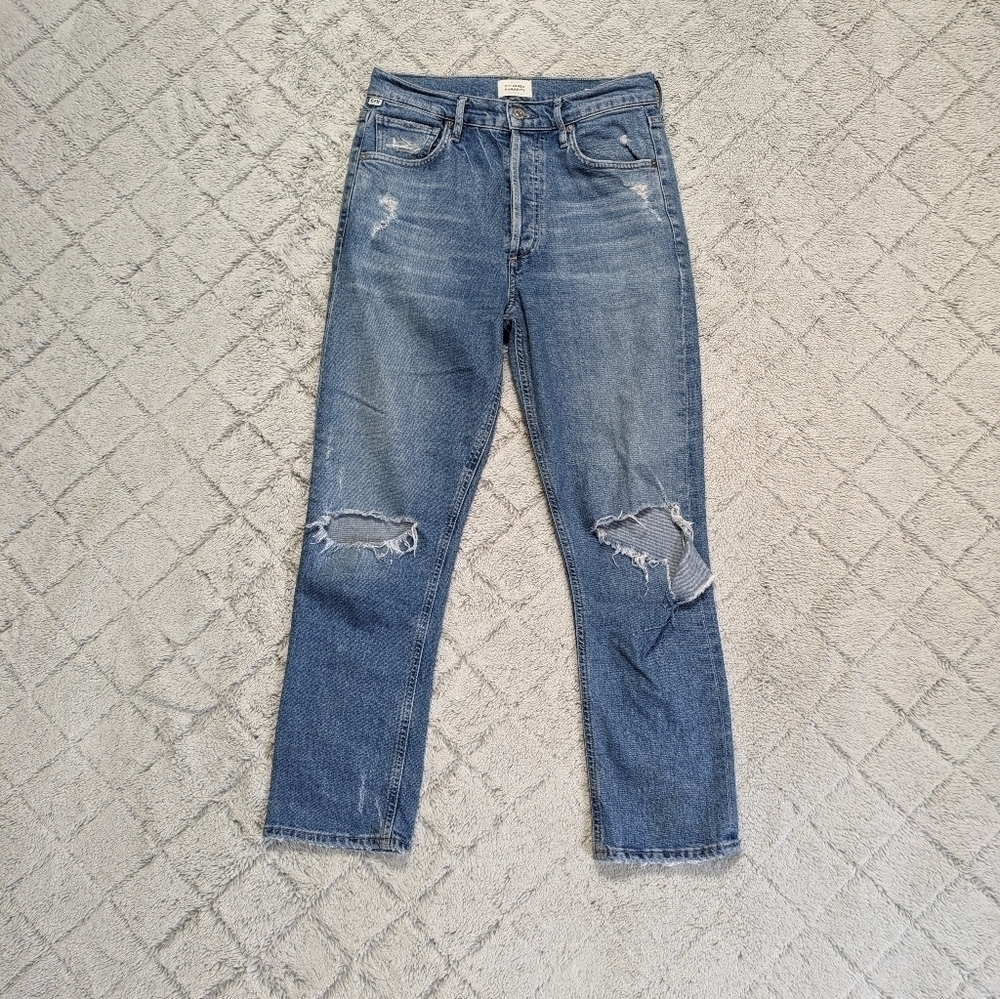 Citizens of Humanity Jeans Women 26 Blue Charlotte Crop High Rise Morning Light